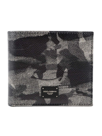 Dolce & Gabbana Dauphine Camouflage Wallet In Hjcamou Grey