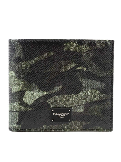 Dolce & Gabbana Dauphine Camouflage Wallet In Hhcamou Green