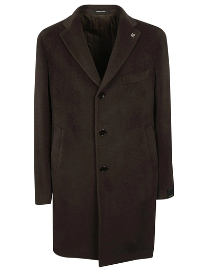 Tagliatore Single Breasted Coat In Brown