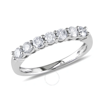 Amour 1/2 Ct Tw Diamond Anniversary Band In 10k White Gold In Gold / White