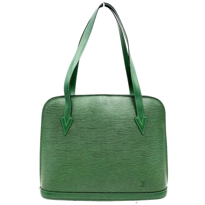 Pre-owned Louis Vuitton Lussac Leather Shopper Bag () In Green