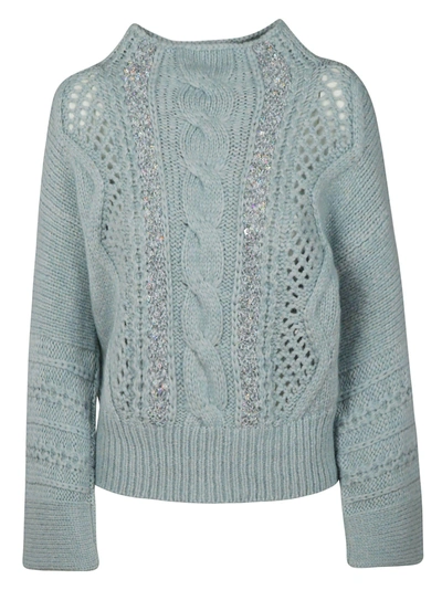 Ermanno Scervino Perforated Sweater In Sky