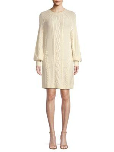 Polo Ralph Lauren Aran-knit Wool Sweater Dress In Natural
