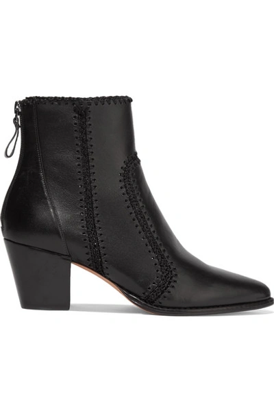 Alexandre Birman Benta Whipstitched Leather Ankle Boots In Black