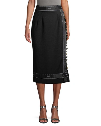 Dolce & Gabbana Assorted Button Logo Ribbon Pencil Skirt In Nocolor