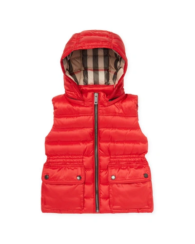 Burberry Hooded Puffer Vest In Nocolor