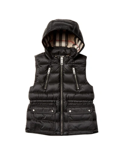 Burberry Hooded Quilted Jacket In Nocolor