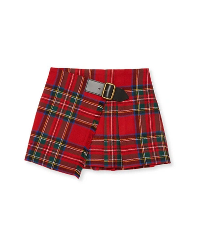 Burberry Plaid Wrap Skirt In Nocolor