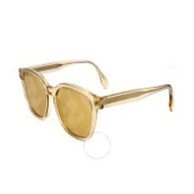 Fendi Brown Mirror Square Men's Sunglasses Fe40001u 39g 55 In Brown / Yellow