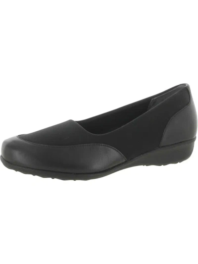 Drew London Ii Womens Leather Slip On Flats In Black