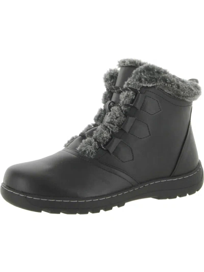 Wanderlust Agnes Womens Faux Leather Faux Fur Lined Winter & Snow Boots In Black