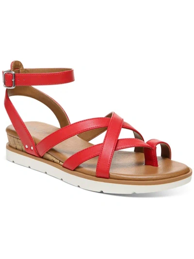 Style & Co Darla Womens Open Toe Strappy Ankle Strap In Red