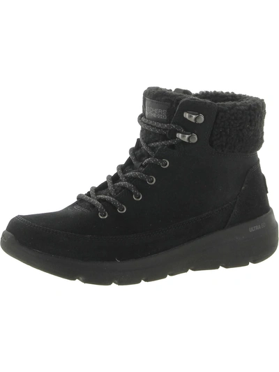 Skechers Glacial Ultra - Wood Womens Suede Faux Fur Lined Winter & Snow Boots In Black