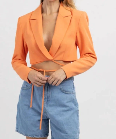 Fore Soho Summer Wrap Blazer Top In Orange