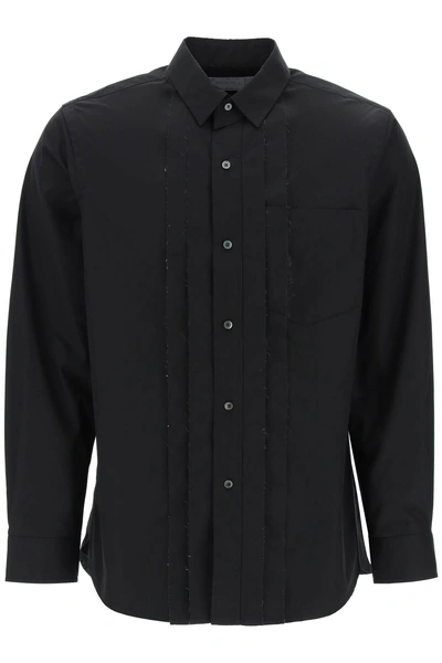 Sacai Camicia Effetto Stratificato In Popeline In Black