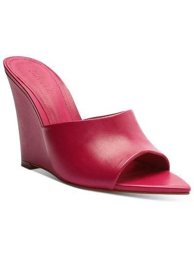 Schutz S-lucimara Womens Leather Slides Wedge Sandals In Pink