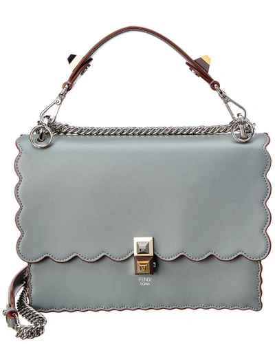 Fendi Kan I Leather Satchel In Grey