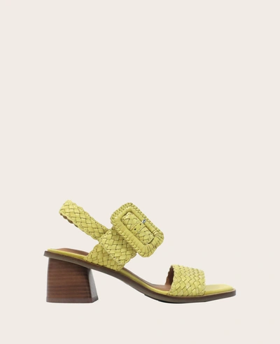 Gentle Souls Madylyn Woven Heel Sandal In Banana