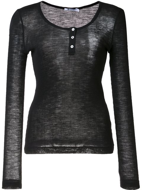 T By Alexander Wang Fine Knit Ribbed Top | ModeSens