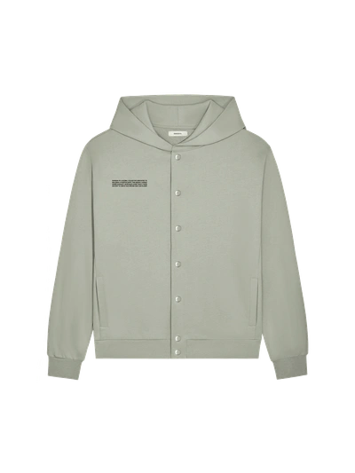 Pangaia 365 Midweight Snap Button Hoodie In Moss Green