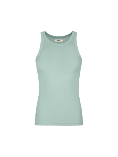 Pangaia Women's 365 Lightweight Rib Tank Top — Eucalyptus Blue Xl