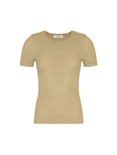 Pangaia Women's 365 Lightweight Rib T-shirt — Maitake Beige M