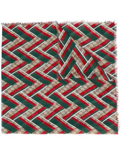 Gucci Gg Chevron Scarf - Multicolour