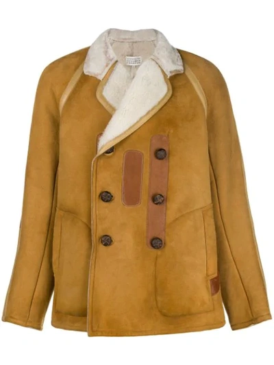 Maison Margiela Buttoned Jacket In Brown