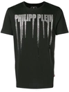 Philipp Plein Draped Logo Print T-shirt In Black
