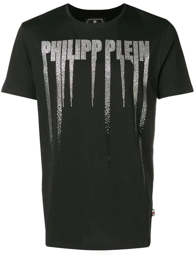Philipp Plein Draped Logo Print T-shirt In Black