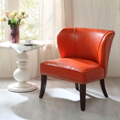 Simplie Fun Hilton Armless Accent Chair In Orange