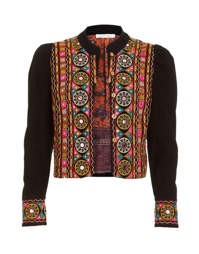 Love The Label Jasmine Jacket In Indira Embroidery In Multi