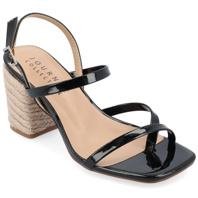 Journee Collection Women's Olivina Espadrille Block Heel Strappy Sandals In Black