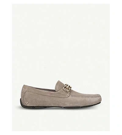 Ferragamo Parigi Suede Loafers In Beige