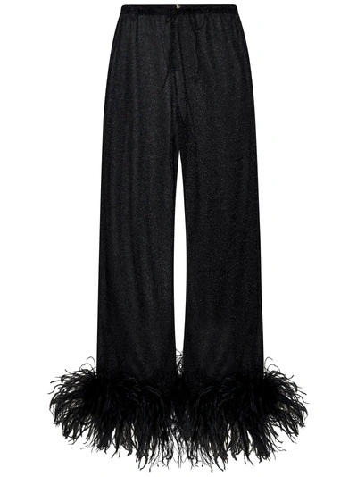 Oseree Osèree Lumière Plumage Trousers In Nero
