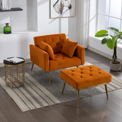 Simplie Fun 36.61" Wide Modern Accent Chair In Orange