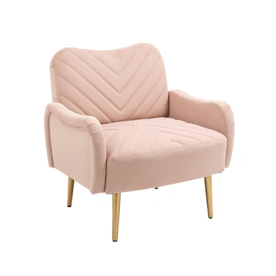 Simplie Fun Velvet Chair In Pink