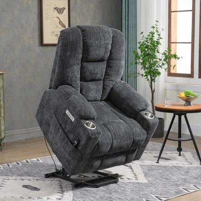 Simplie Fun Large Power Lift Recliner Chair In Gray