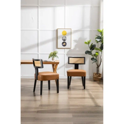 Simplie Fun Wood Frame Armchair In Brown