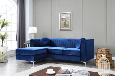 Simplie Fun Delray G791b Sofa Chaise In Blue