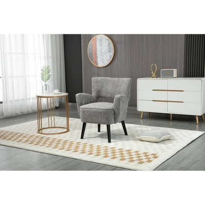 Simplie Fun Fabric Accent Armchair In Gray