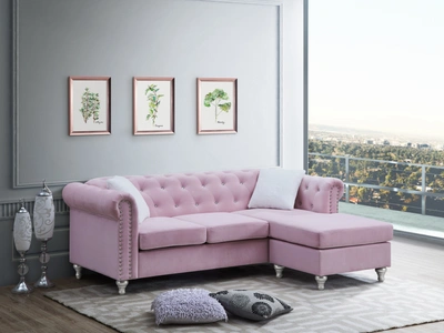 Simplie Fun Raisa G864bh Sofa Chaise In Pink