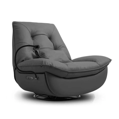 Simplie Fun Smart Multifunction Recliner Chair Electric Grey Feather In Gray
