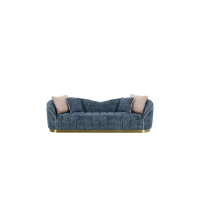 Simplie Fun Modern Living Room 4-seater Sofa In Blue