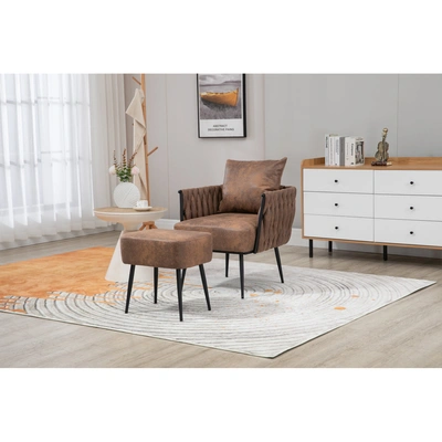 Simplie Fun Velvet Accent Chair Modern Upholstered Armchair Tufted Chair