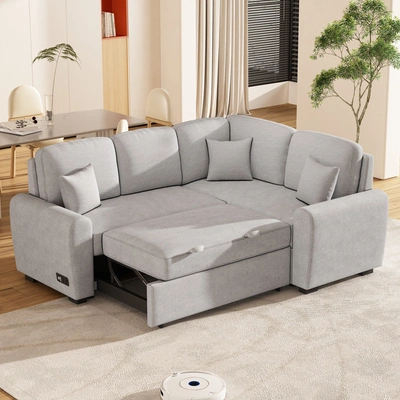 Simplie Fun 87.4"sectional Sleeper Sofa