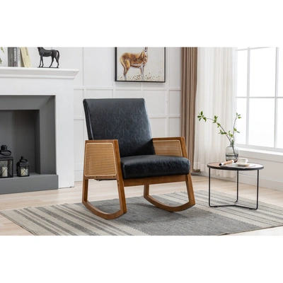Simplie Fun Living Room Comfortable Rocking Chair Living Room Chair In Brown