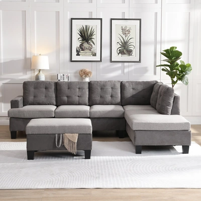 Simplie Fun Sofa Set For Living Room In Gray
