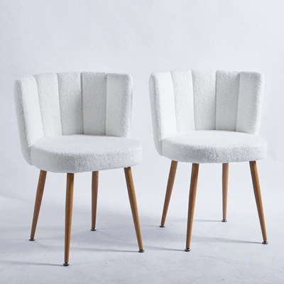 Simplie Fun Modern White Dining Chair(set Of 2 )