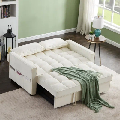 Simplie Fun 2061-two-seater Beige Sofa In White